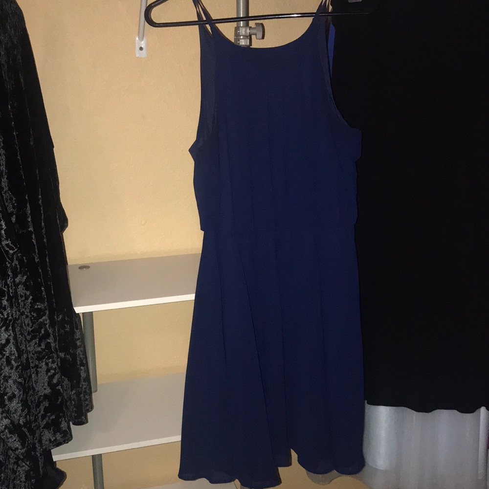 Navy Chiffon Dress
